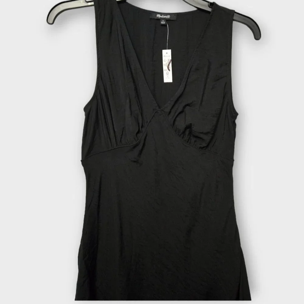 MADEWELL The Ariana Midi Dress Black NWT - Picture 5 of 8